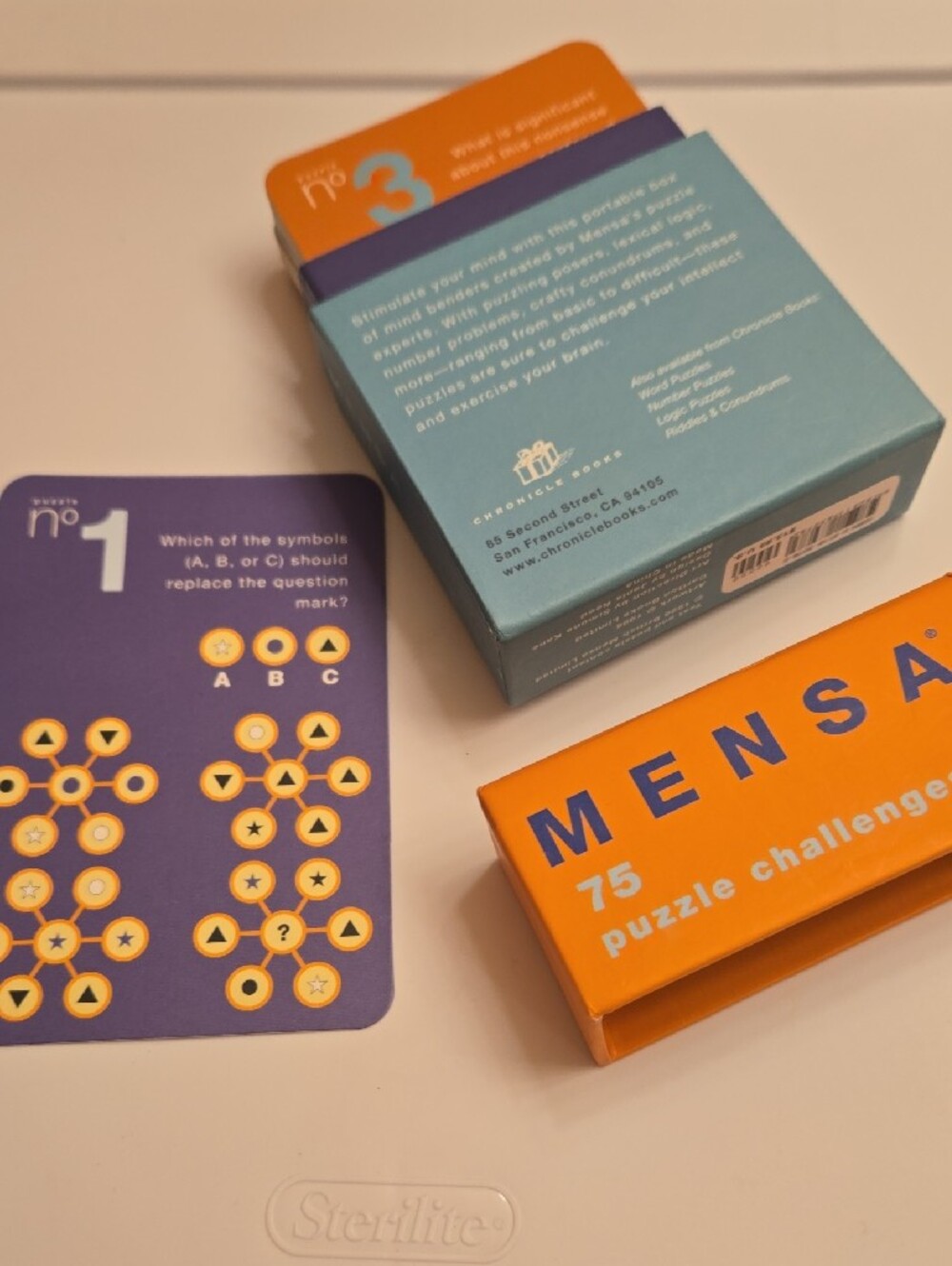 Mensa 75 Puzzle Challenges Card Deck — Orange & Teal - Picture 5 of 7
